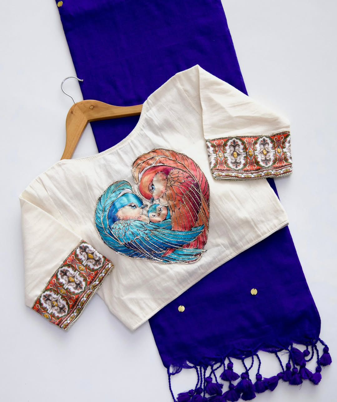Khadi Cotton Saree with Designer Blouse with Handwork