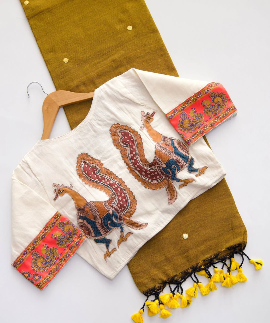 Khadi Cotton Saree with Designer Blouse with Handwork