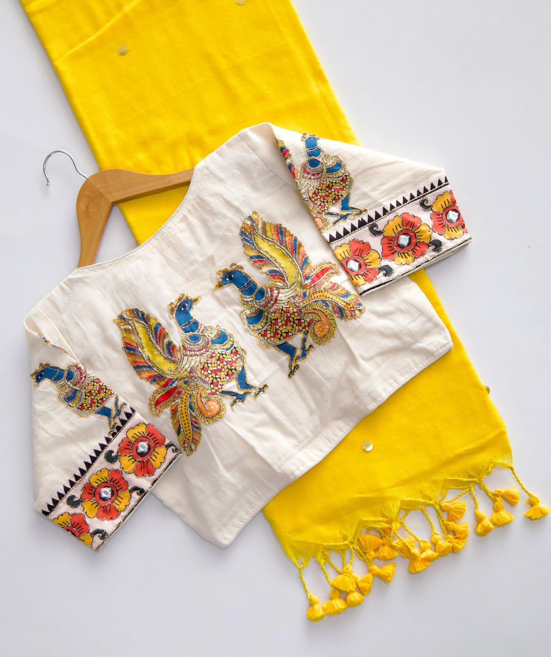 Khadi Cotton Saree with Designer Blouse with Handwork