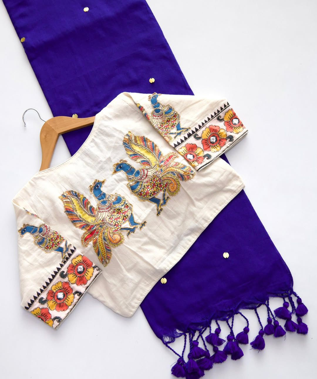 Khadi Cotton Saree with Designer Blouse with Handwork