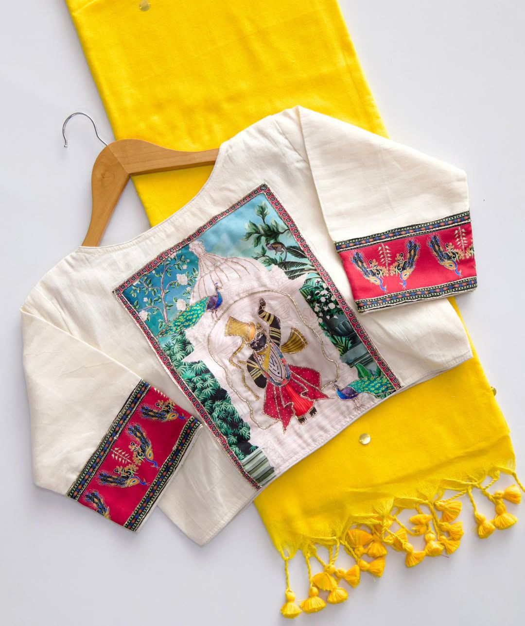Khadi Cotton Saree with Designer Blouse with Handwork