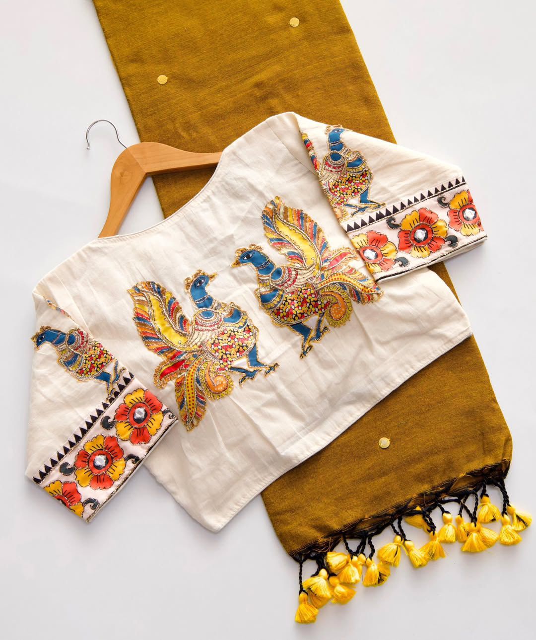 Khadi Cotton Saree with Designer Blouse with Handwork