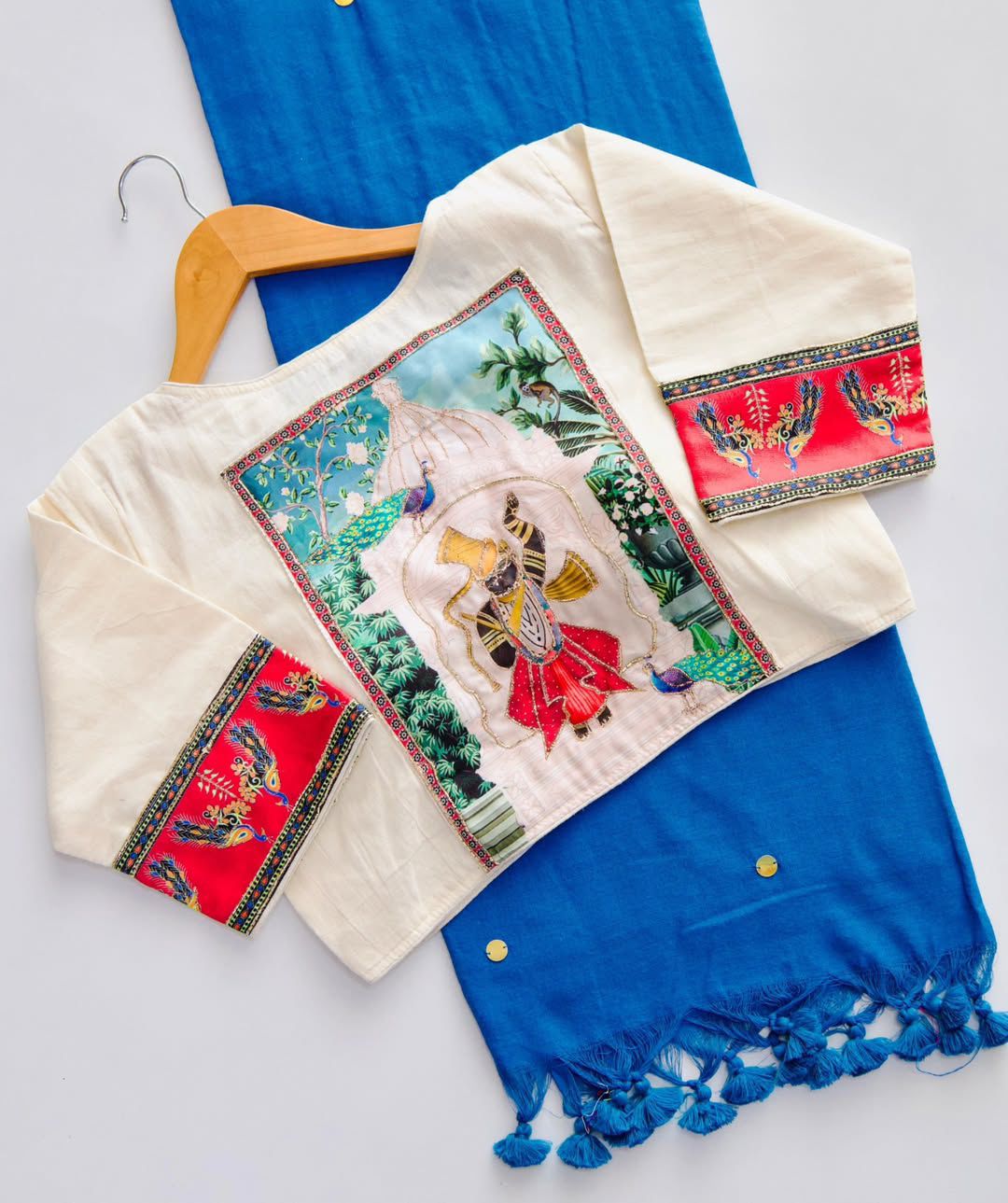Khadi Cotton Saree with Designer Blouse with Handwork