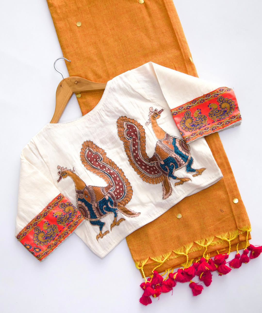 Khadi Cotton Saree with Designer Blouse with Handwork