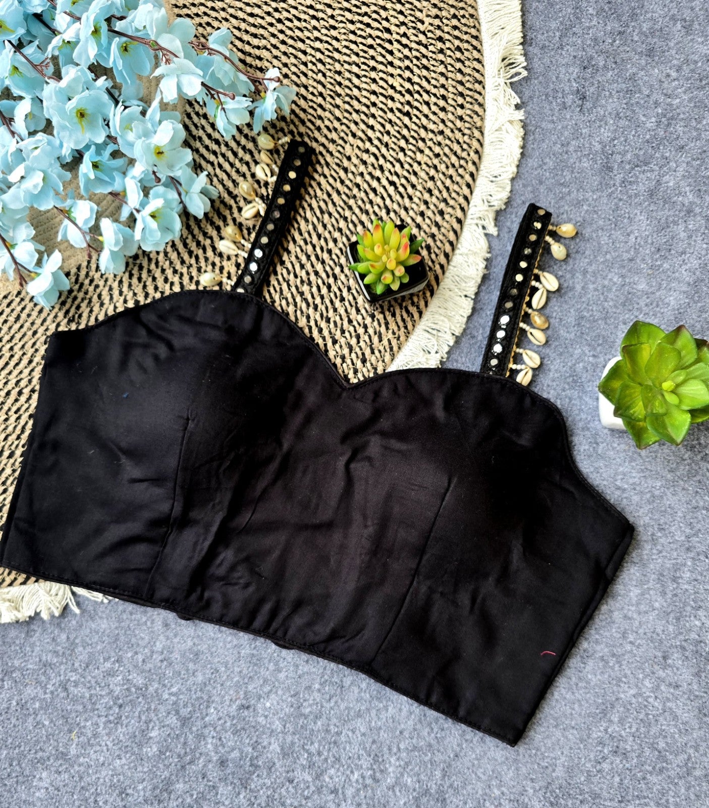 Elegant Sleeveless Blouse – Premium Indo Cotton, Partywear