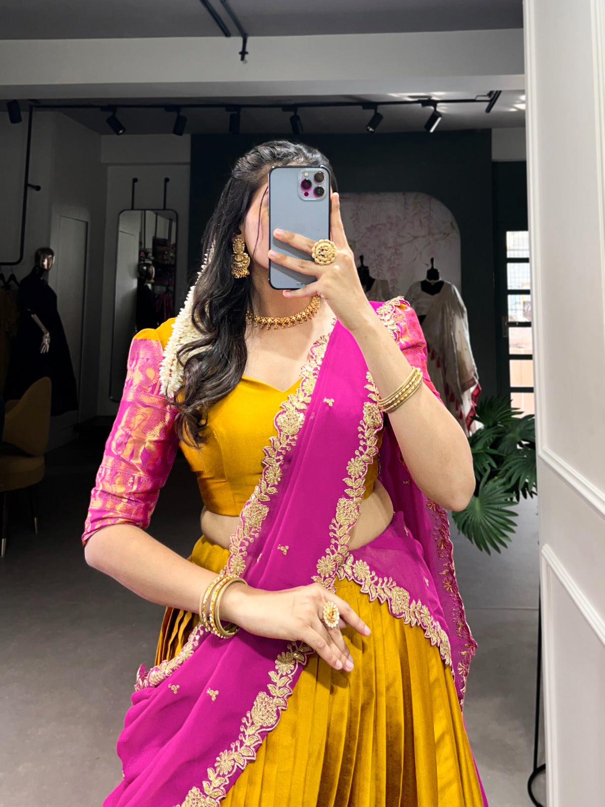 Indian Ethnic Narayan Pattu Lehenga Choli with Georgette Dupatta