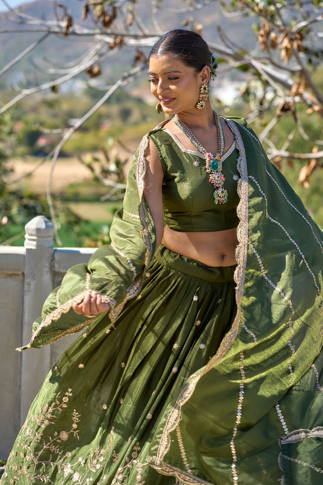 Heavy Chinon Embroidered Lehenga Choli Set With Dupatta