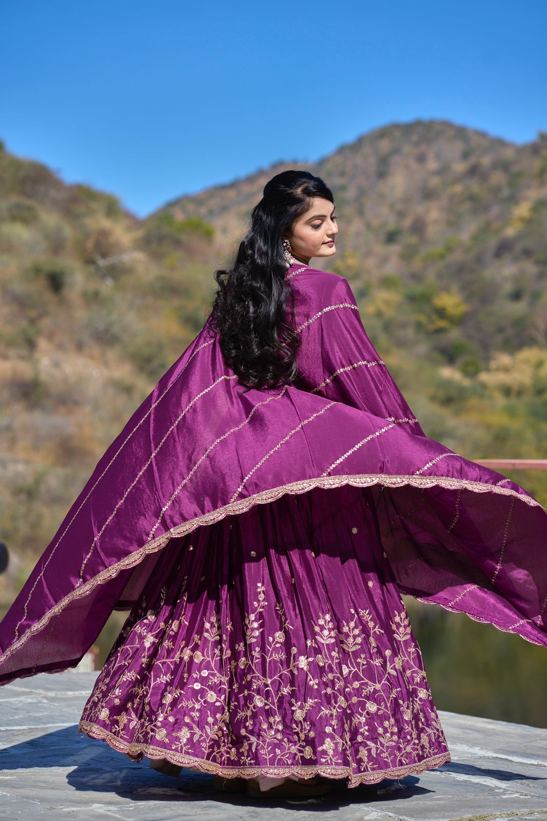Heavy Chinon Embroidered Lehenga Choli Set With Dupatta