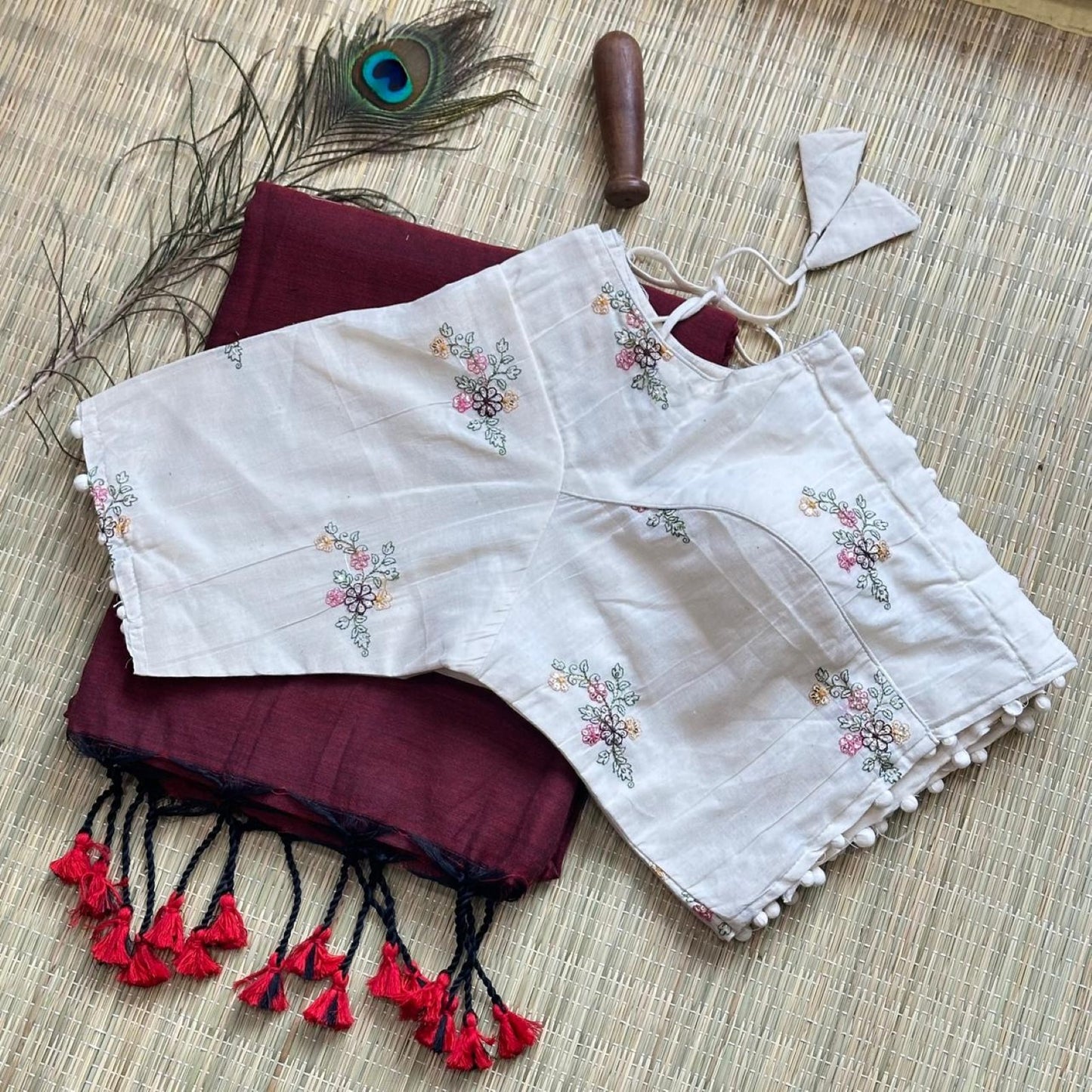 Khadi Cotton Saree with Heavy Khadi Cotton Blouse