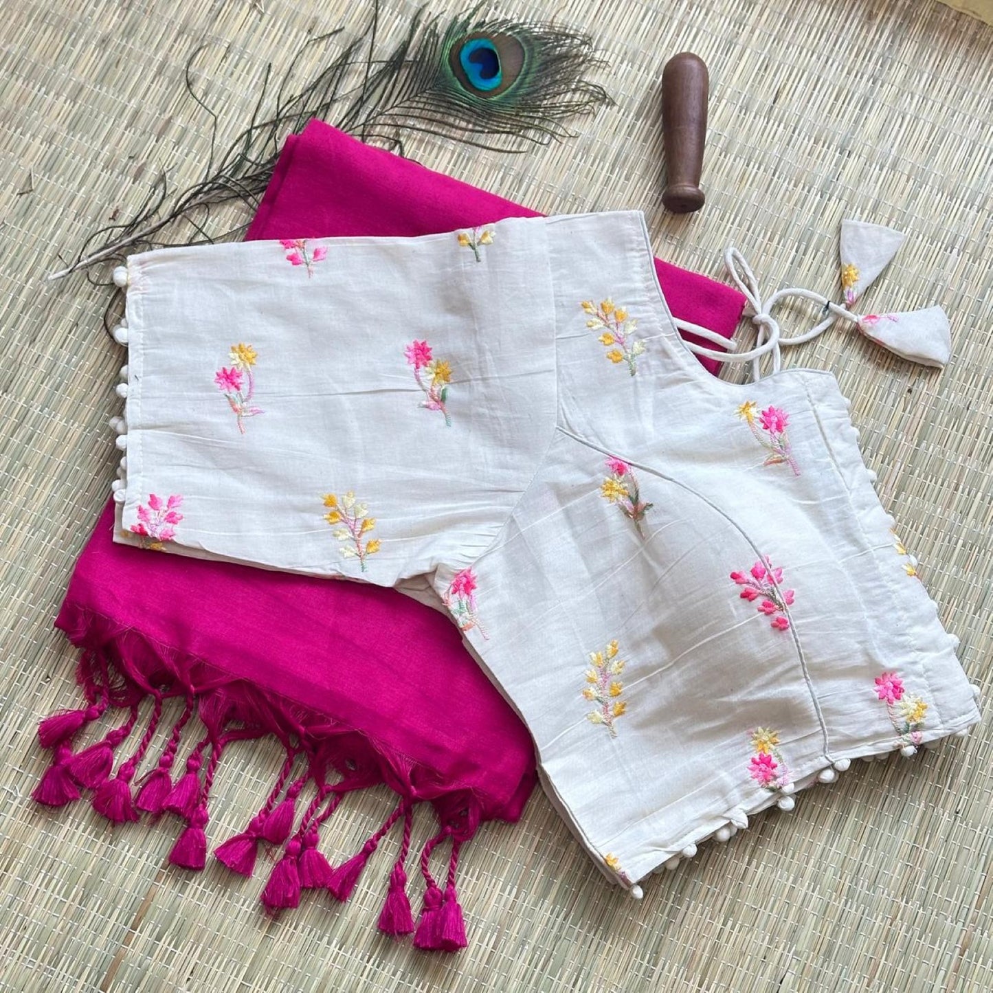 Khadi Cotton Saree with Heavy Khadi Cotton Blouse