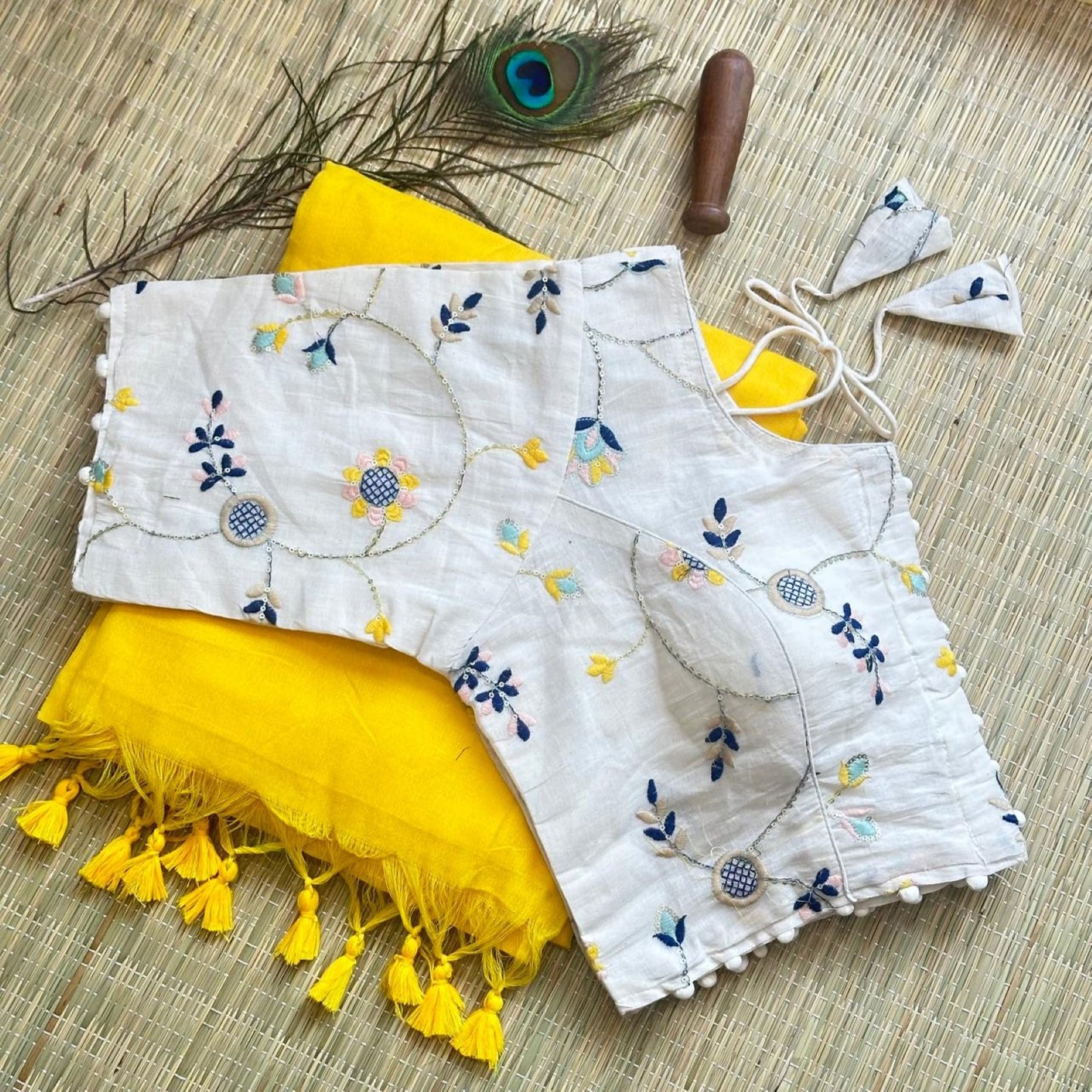 Khadi Cotton Saree with Heavy Khadi Cotton Blouse