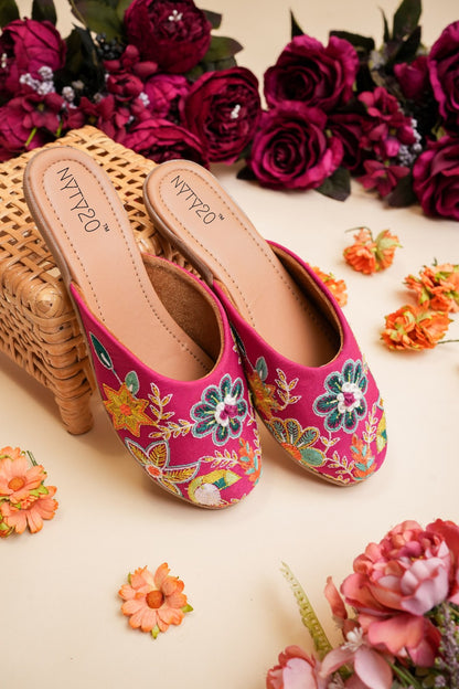 Handcrafted Floral Embroidered Ethnic Jutti for Women's Traditional sandal Juttis