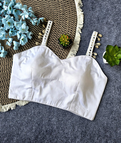 Elegant Sleeveless Blouse – Premium Indo Cotton, Partywear
