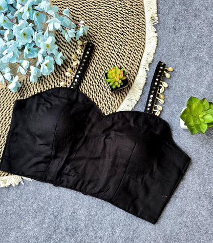 Elegant Sleeveless Blouse – Premium Indo Cotton, Partywear