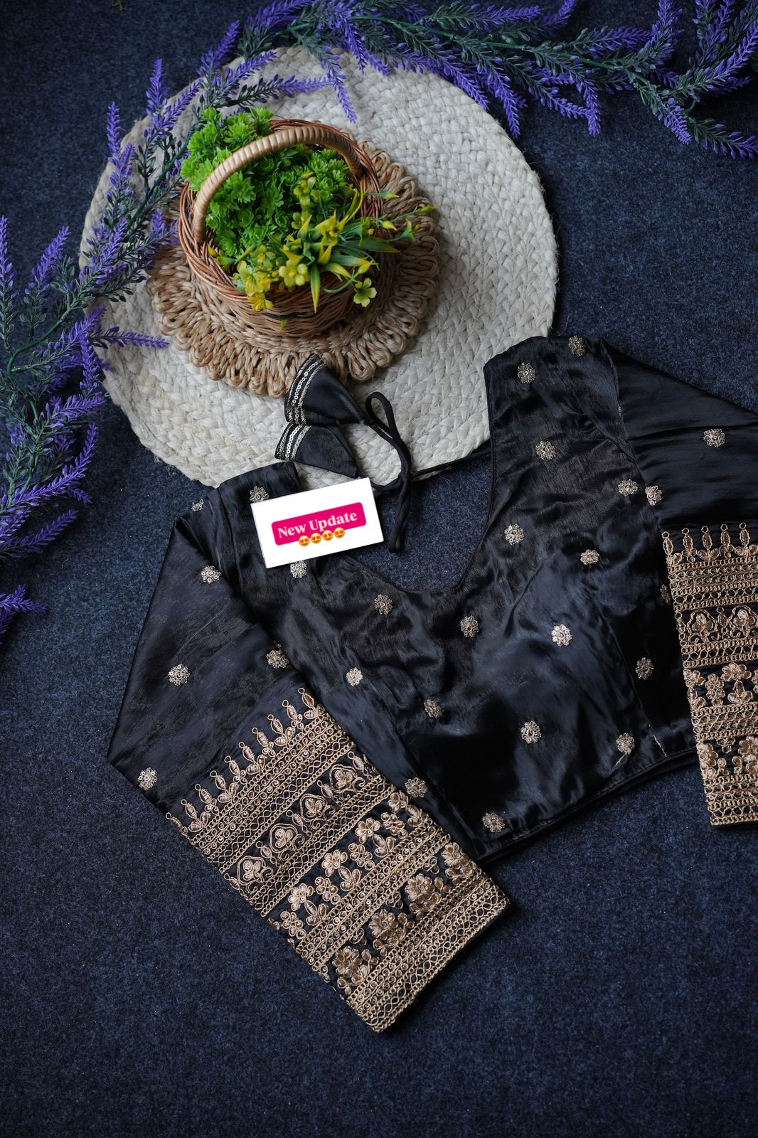 Readymade Long Sleeves V Neck Stitched Silk Embroidered Zari Work Blouse
