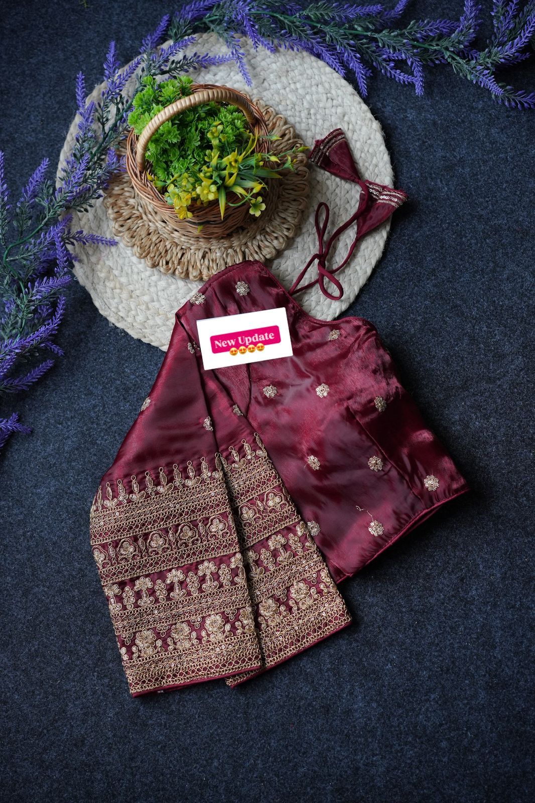 Readymade Long Sleeves V Neck Stitched Silk Embroidered Zari Work Blouse