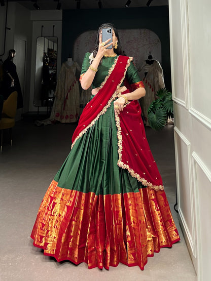 Indian Ethnic Narayan Pattu Lehenga Choli with Georgette Dupatta