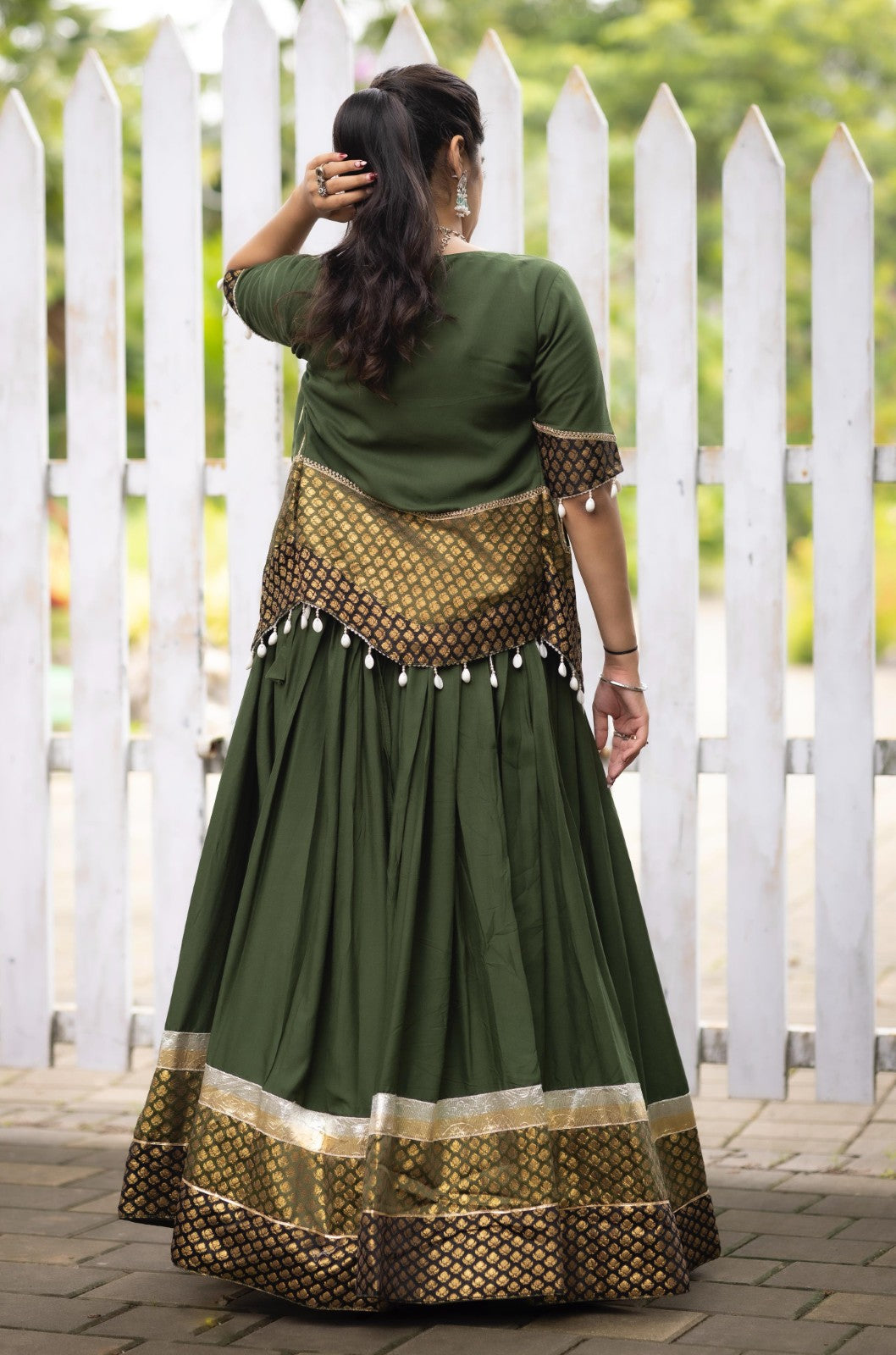 Rayon Cotton Lehenga Choli with Koti | Fully Stitched Party Wear Lehenga for Women