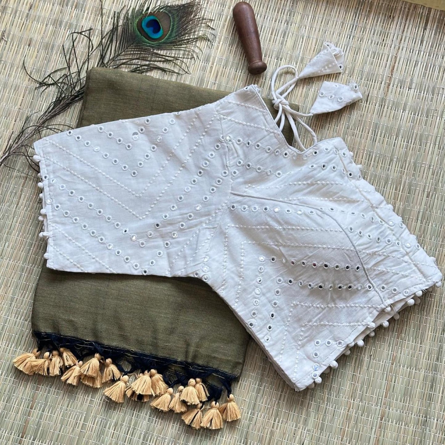 Khadi Cotton Saree with Heavy Khadi Cotton Blouse