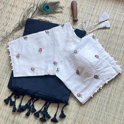 Khadi Cotton Saree with Heavy Khadi Cotton Blouse