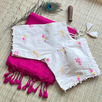 Khadi Cotton Saree with Heavy Khadi Cotton Blouse